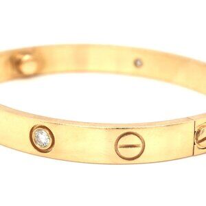 Cartier 18kt yellow gold 4 diamond love bracelet